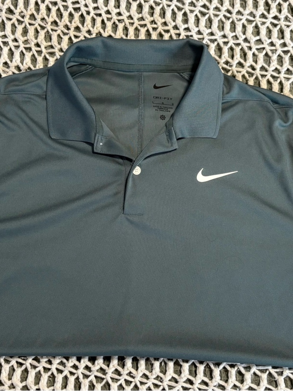 Nike Men's Dri-Fit Golf Polo - Teal Blue, Size Large